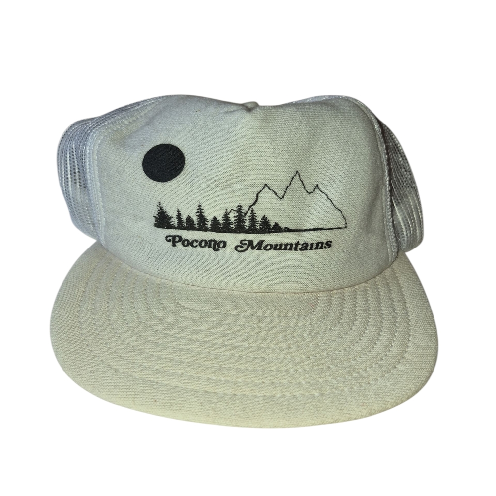 Screen Stars Pocono Mountains Print Foam Trucker Hat Vintage